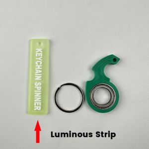WARM Luminous Revolve Fingertip Keyring Relieve Boredom Anti-Anxiety Fidget Spinner Keychain Finger Fidget Ring Key Ring Light Weight Fingertip Rotation Keychain Party Gift