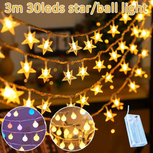 🎉𝐒𝐆 𝐋𝐨𝐜𝐚𝐥🎉10m Crystal Ball Light 80LED Fairy String Light USB&Battery Operated Curtain Light Christmas Decoration