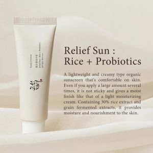 Beauty of Joseon Relief Sun Rice + Probiotics Sunscreen SPF50+ PA++++ Lightweight Creamy Organic Sun Cream Non-Sticky Moist Finish 30% Rice Extract Grain Fermented Extract Nourishing Facial Sunscreen 50ml