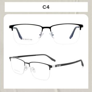 Berrybarton Kacamata Photocromic Anti Radiasi Blueray Pria Wanita Frame Metal Persegi Panjang 3078