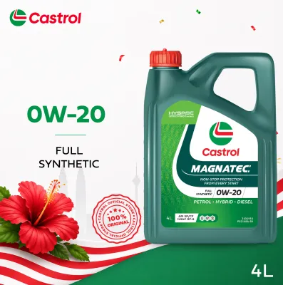 Castrol MAGNATEC 0W-20 (4L) Full Synthetic Engine Oil API SP/CF ILSAC GF-6 for Petrol Diesel and Hybrid Vehicles