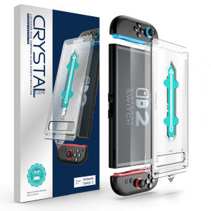 I TECH Switch Tempered Glass Easy Install Set for Nintendo Switch 1/ 2/ OLED Premium Easy Installation Tempered Glass