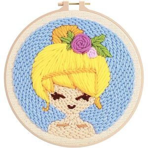 RUOPOTY Punching needle embroidery set character embroidery set Crafts for adults