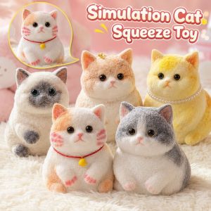 Simulation Cat Squeeze Toy Soft TPR Stress Relieving Cute Kitten Toy Girls Kids Birthday Gift