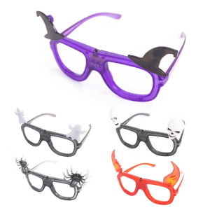 Glow in the Dark Halloween Eyewear for Kids and Adults Scary Skulls Pumpkins Witches and Flame Costume Accessories