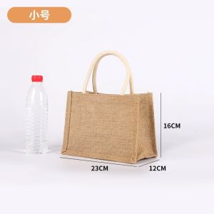 Abaca bag Diy hand-painted linen Jute sack muji handbag portable shopping bag portable Burlap