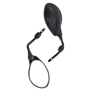 Honda/YAMAHA Style Motorcycle Rearview Mirror Universal 8mm/10mm Side Mirror with Black/Silver Stem 1 Pair