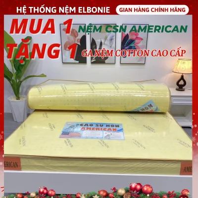 (Hỏa Tốc 2h ) Nệm Cao Su Non American Chính Hãng - BH 15 NĂM - QUÀ Drap Cotton - Nệm Bán Trực Tiếp Từ Nhà Máy Tới Khách Hàng Cao Su Non Đàn Hồi Tốt Cực kì Êm Ái Thoáng khí