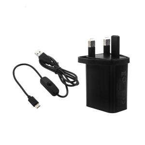 Loại C Bộ chuyển đổi điện cho Pi 3B kiểu chia cung cấp điện với on off 5V 3A USB C Bộ chuyển đổi sạc