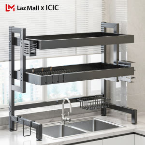 ICIC 1/2 Layers Over Sink Dish Drainer Rack Dish Rack Organizer Dish Drying Rack Storage Rack Kitchen Organizer Multipurpose Rack