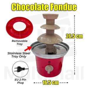 Chocolate Fondue w/ Serving Tray Hot Chocolate Fountain MakerElectric Chocolate Melting Pot