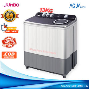 Mesin Cuci 2 Tabung AQUA AQW 1370 HT Hijab Series Airdry System Stainless Spin Semi Auto Washer 13 KG