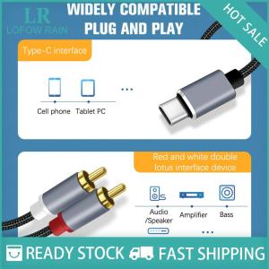 LF Wholesale✨Flash Sale ✨ Type C To RCA Audio Cable 2 RCA Aux Cord Converter USB C Audio Line For Laptop Mobile Phone Speaker Amplifier Audio Power Amplifier Braided Cable 1meter