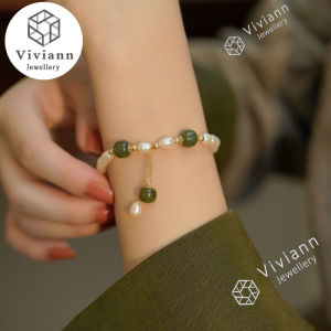 Viviann Original Classic Pearl Bracelet Green Jade Bracelet Beads Exquisite Women Bracelet Fine Jewelry Accessories Pearl Pendant Bracelet For Women Luck Cuff Bracelet Gift Charm Bracelets & Bangles