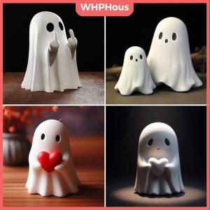 WHPHous Cute Ghost Statue Love Ghost Mini Ghosts Small Scary Ghost Figurines Spooky Halloween Home Decorations