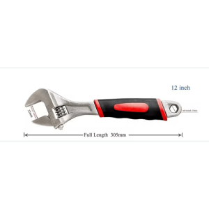 Stainless Steel Adjustable Wrench Multi-Function 8/10/12 Inch Adjustable Spanner Anti-Rust Repair Tools Rubber Handle