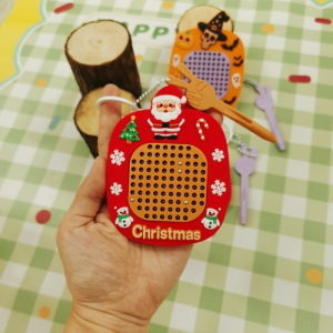 Christmas Santa Halloween Magnetic Bead Drawing Board Double-Sided Maze Puzzle Keychain Stress Relief Toy
