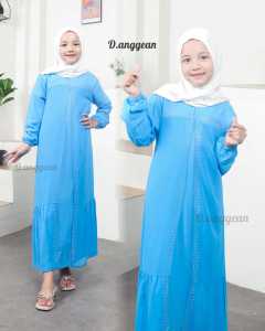 DRESS ANAK PEREMPUAN CERUTY DOUBLE PURING USIA 3-14 TAHUN