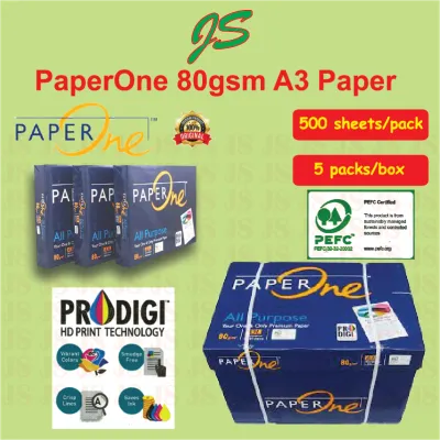 Paper One 80gsm A3 All Purpose White Copier Paper 500 sheets per ream