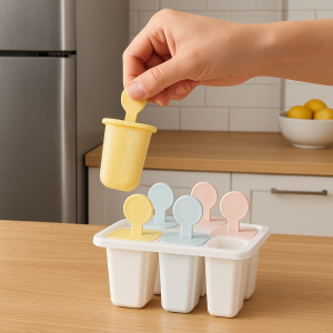 Bộ khuôn kem que nhựa cán tròn 6 ngăn Việt Nhật chất liệu an toàn bền đẹp My Home DN500