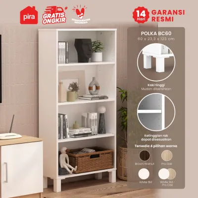 PIRA OX - POLKA BC60 Rak Buku Minimalis Serbaguna 4 Tingkat