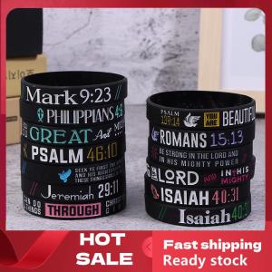 🚚【Local Express Delivery】🚚 13pc Faith Believe Peace Grace Bible  Religious Bracelet Sport Silicone Bracelets Rubber Wristband