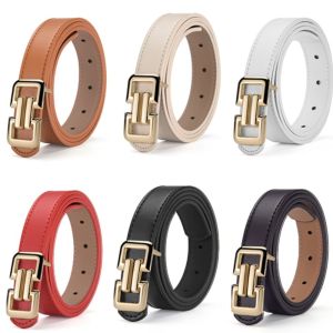 PREDICATE MACROSCALE65PR3 PU Women Belt Multicolor Alloy Buckle Thin Belt Adjustable Pants Belt Womens Accessories
