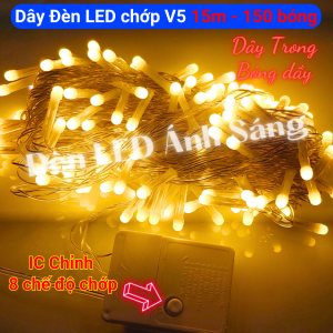 Dây Đèn LED chớp 15m - 150 bóng Màu Vàng Trang trí Noel Lễ Tết