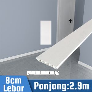 Skirting List Lantai Kayu Plin Lantai PVC List Lantai PVC Solid [290cm x 8/10 cm] Aksesoris List Lantai Vinyl Skirting Flooring SPC Plint PVC
