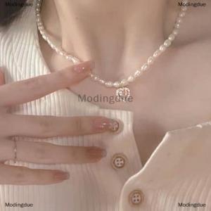 [COD] Modingdue Fashion Korean Style Freshwater Necklace For Women Gentle Vintage Clavicle Chain Zircon Pendant Necklace Party Jewelry
