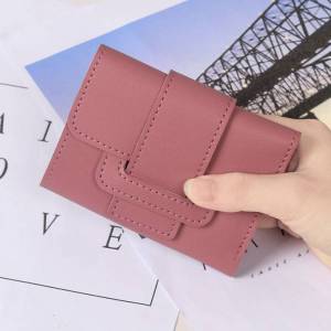 New Womens Korean Three-Fold Plain Color Money Card Coin Short Wallet 新款钱包女短款学生韩版时尚可爱小巧便携迷你女士钱夹零钱包卡包
