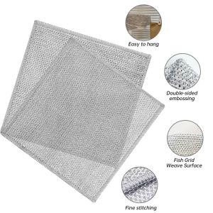 leaning Metal Steel Wire Rag Multipurpose Wire Dishwashing Rags Rust Removal Cleaning Cloth Kitchen Magic Rag