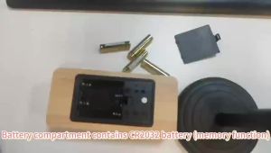 นาฬิกาไม้นาฬิกาปลุกดิจิตอลควบคุมด้วยเสียงอุณหภูมิความชื้นสัมพัทธ์นาฬิกาตั้งโต๊ะ Modus Malam วันที่3เตือนพลังงานไฟดับนาฬิกา LED 12/24ชั่วโมง