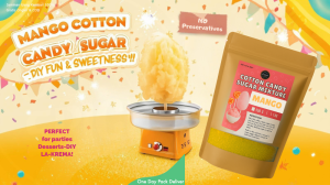 Mango Flavor Cotton Candy Sugar 1KG for DIY Sweet Fruity Drinks Desserts Milk Tea Baking Party Fairy Dust Topping Snacks Business Wholesale S&S