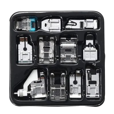 11Pcs Presser Foot Set Stainless Steel Combination Presser Foot Household Sewing Machine Accessories DIY Sewing Tool