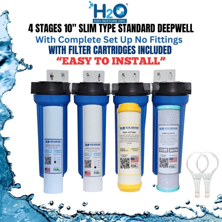 Water Filter 4 Stages Standard for Deepwell Water Residential ...