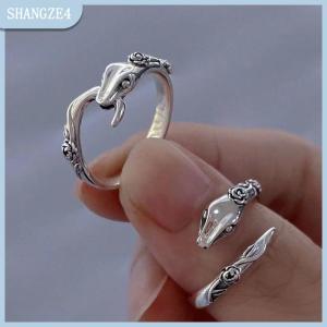 【SHANGZE4】 Cổ Điển Handmade Rắn Nhẫn Phụ Nữ Thời Trang Đơn Giản Rose Flower Rắn Ngón Tay Mở Nhẫn Cho Đảng Sinh Nhật Đồ Trang Sức Quà Tặng
