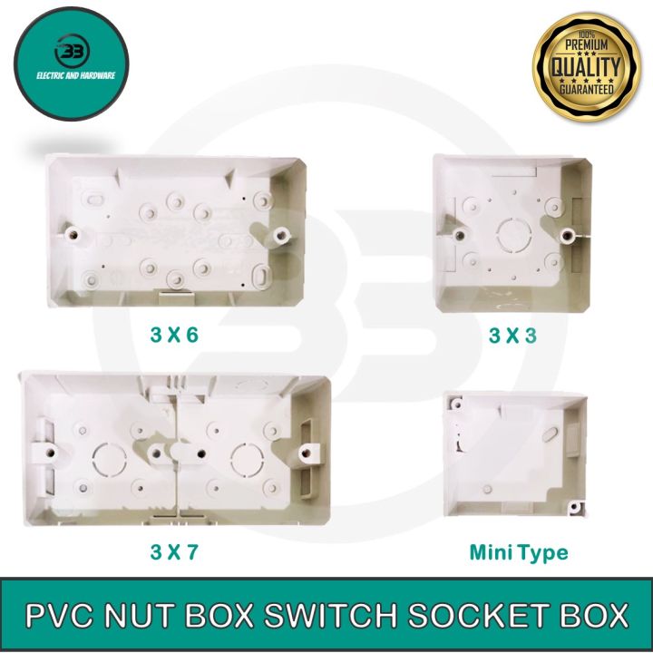 PVC NUT BOX SWITCH BASE SWITCH BOX SOCKET SURFACE MOUNTED / PVC Nut