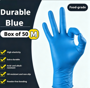 Local shipping☝Heavy Duty Disposable Nitrile Glove Food Safe Rubber Glove For Catering Home Cleaning Laboratory Experiment Industrial Working Protection