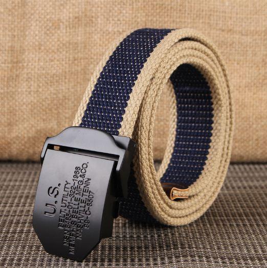 Dây nịt vải bố quân đội US mặt nịt đen có thể đổi màu dây khác