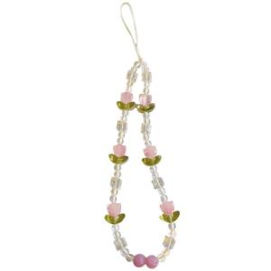 Elegant Beaded Phone Wrist Strap with Floral Charm Beaded Phone Charms Fashionable Strap not Lost Accessory for Women