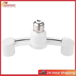 【HOSPORT】10Pcs E27 To E27 Light Socket Splitter Flame Retardant Light Bulb Adapter Dual Heads Lamp Holder for Home Garage