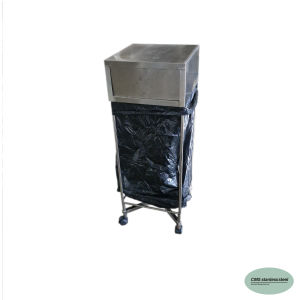 CMS ที่แขวนถุงขยะ แบบพับได้ มีฝาครอบ มีล้อ ขนาด 15*15 นิ้ว สูง 95 ซม. แขวนถุงดำขนาด 30*40 นิ้ว. ความจุ80-85ลิตร.