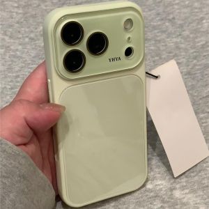 Hard Glossy Ice Tempered Glass Case for Apple iPhone 17 16 15 14 13 12 Pro Max Macaron Candy Color Shockproof Soft Bumper Cover