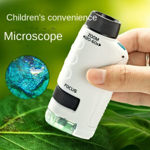 ZOATAAL Mini Educational Toy Experiment Outdoor Observation Tool Kids Science 60-120x Magnifying Glass Hand-held Microscope Childrens Microscope Science Experiment Microscope