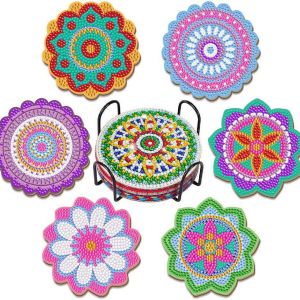 SDOYUNO Diamond Painting Set Full Diamond Diy Water Diamond Coaster Cushion Insulation Cushion Cushion Handmade Crafts Coaster Home Decoration Gift