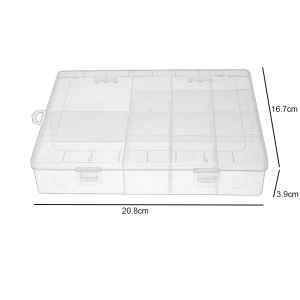14 Grids Transparent Plastic Storage Box with Detachable Partitions for Jewelry Earrings and Jewelry Storage Containers DIY Crafts Hardware Tool Box