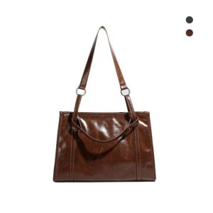 MECOME หนัง PU กระเป๋าสะพาย ผ้าสีพื้น ความจุขนาดใหญ่ กระเป๋าโท้ต ย้อนยุค ปรับได้ กระเป๋าสะพายข้าง สำหรับผู้หญิง