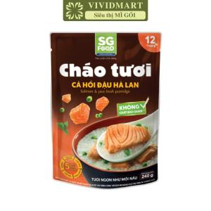 [GÓI LẺ] - SG FOOD - Cháo tươi SG Food 5 vị: Sườn non Cá hồi Tổ yến Lươn Cá lóc Cháo tươi ăn liền SG Food (240g/gói)