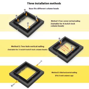 YONUO สวนกลางแจ้งป้องกันน้ำ LED คอลัมน์พลังงานแสงอาทิตย์หลอดไฟหน้าลานวิลล่าโคมไฟติดผนังแนวรั้ว
